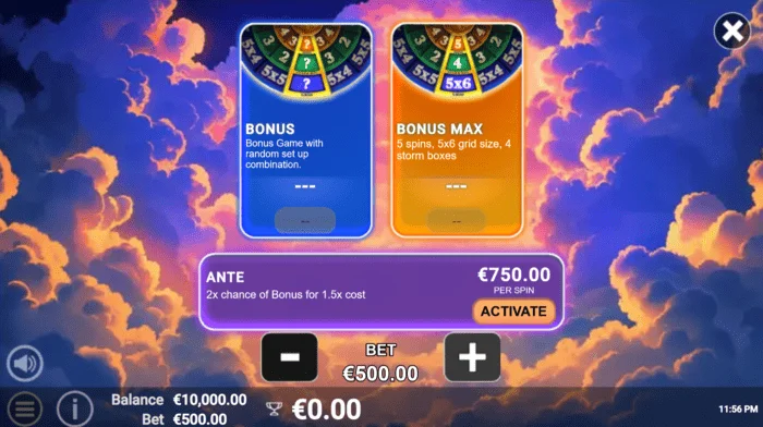 Pots of Power: Zeus - selezione del bonus nella ruota tra 27 configurazioni